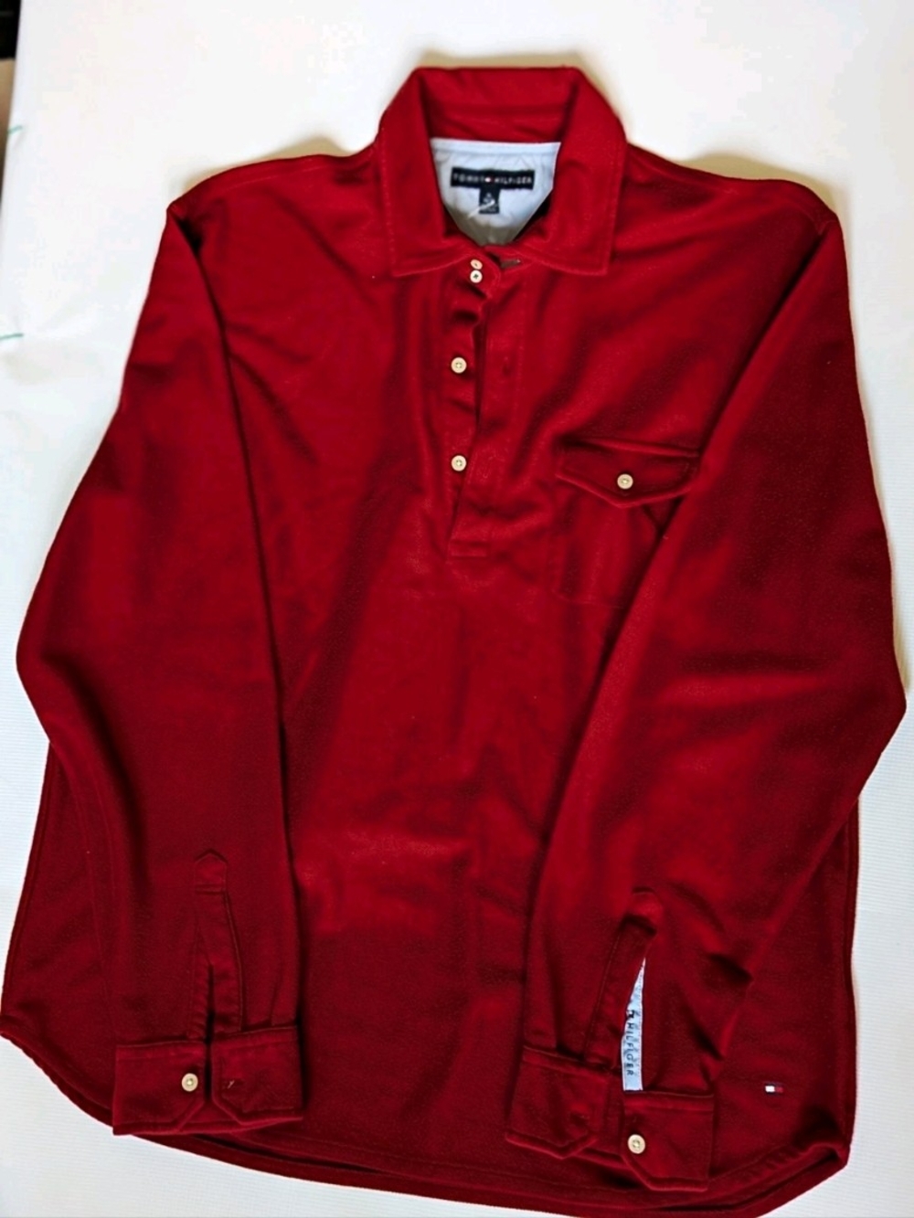 Tommy Hilfiger Deep Red Long-Sleeve Polo